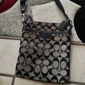 Coach Black and Khaki Signature Crossbody bundle